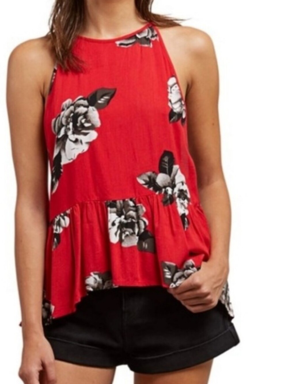 Volcom Floral Soul Window Halter Tank Top Size XS